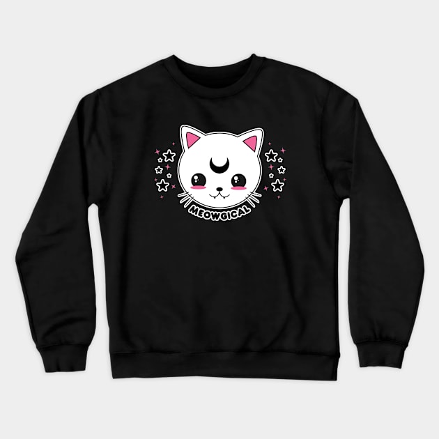 Kawaii Goth Cat Meowgical Crewneck Sweatshirt by Sasyall